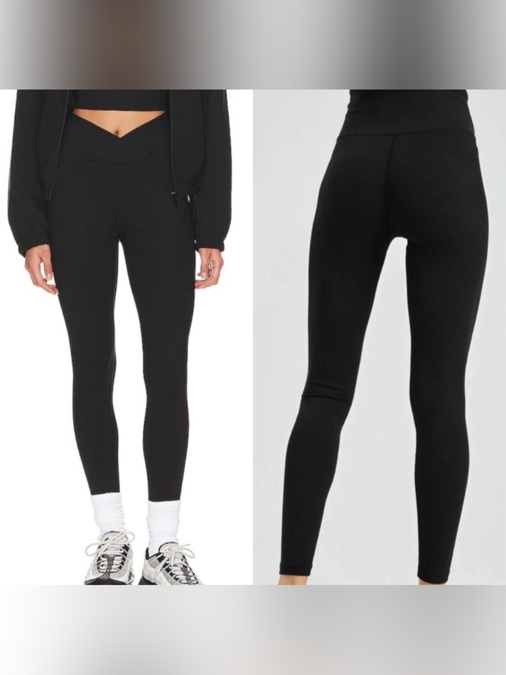 Year of Ours Veronica Thermal Waffle Leggings in Black